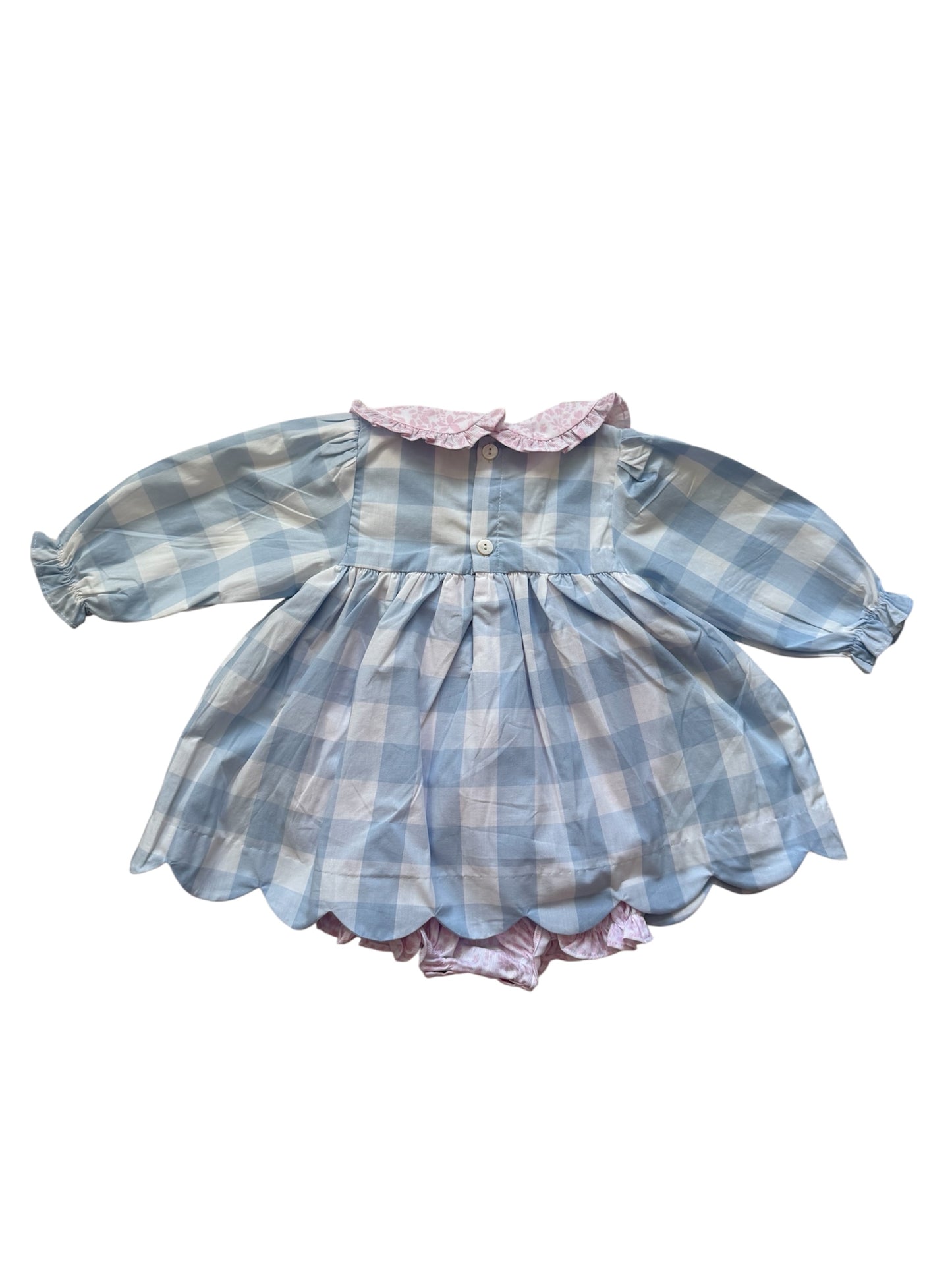 Thanksgiving Girl’s Applique Turkey Gingham Bubble Outfit