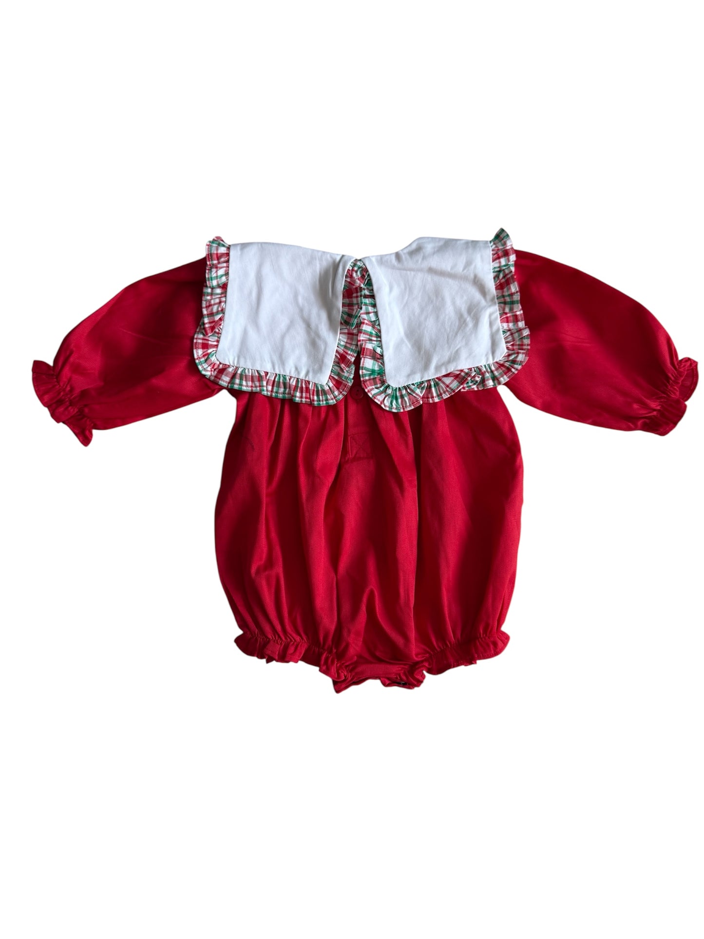 Mr. Mean One Girl’s Christmas Applique Bubble | Red Holiday Outfit