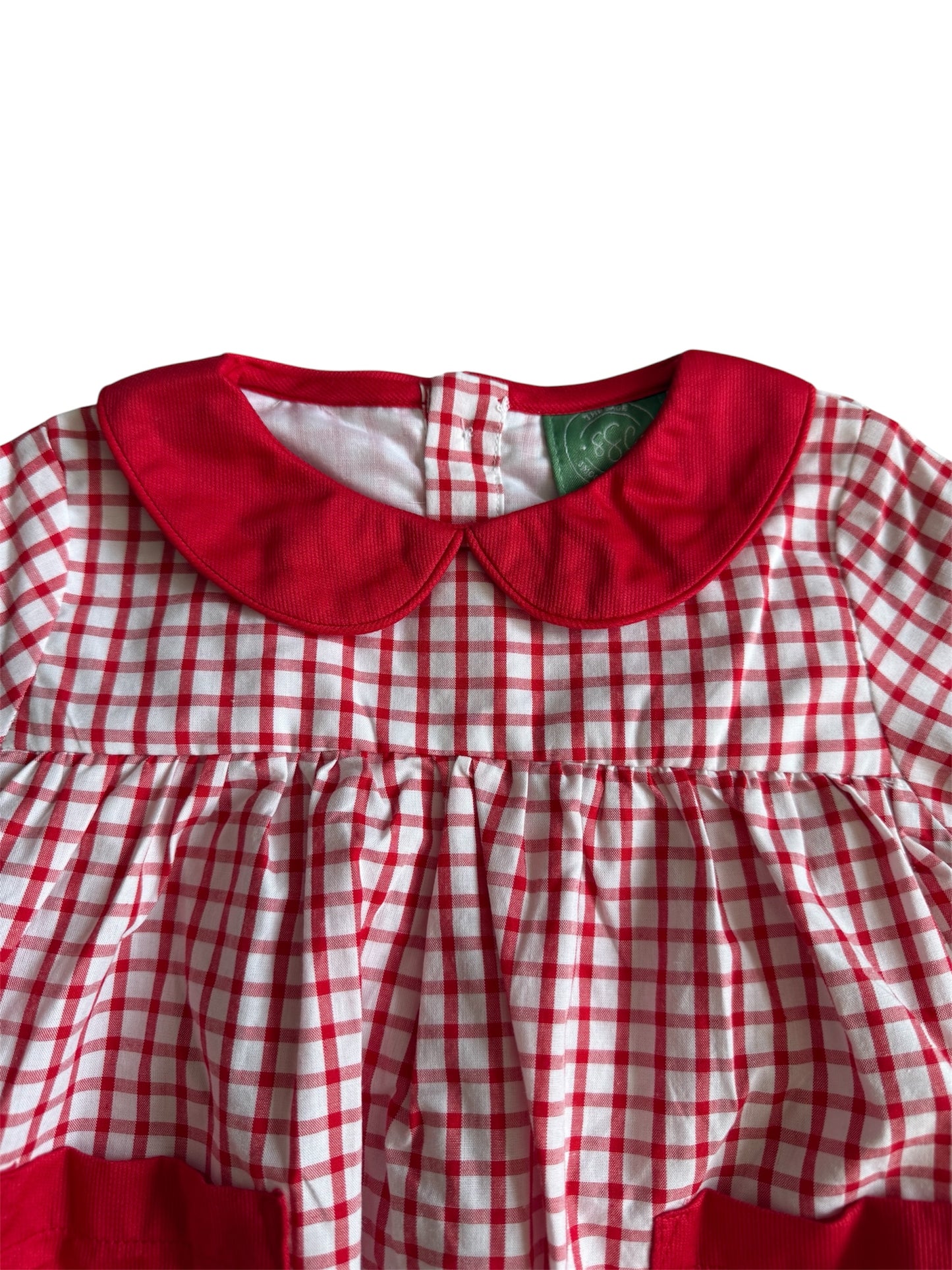 Boy’s French Knot Santa Plaid Bubble – Red & White Christmas Outfit