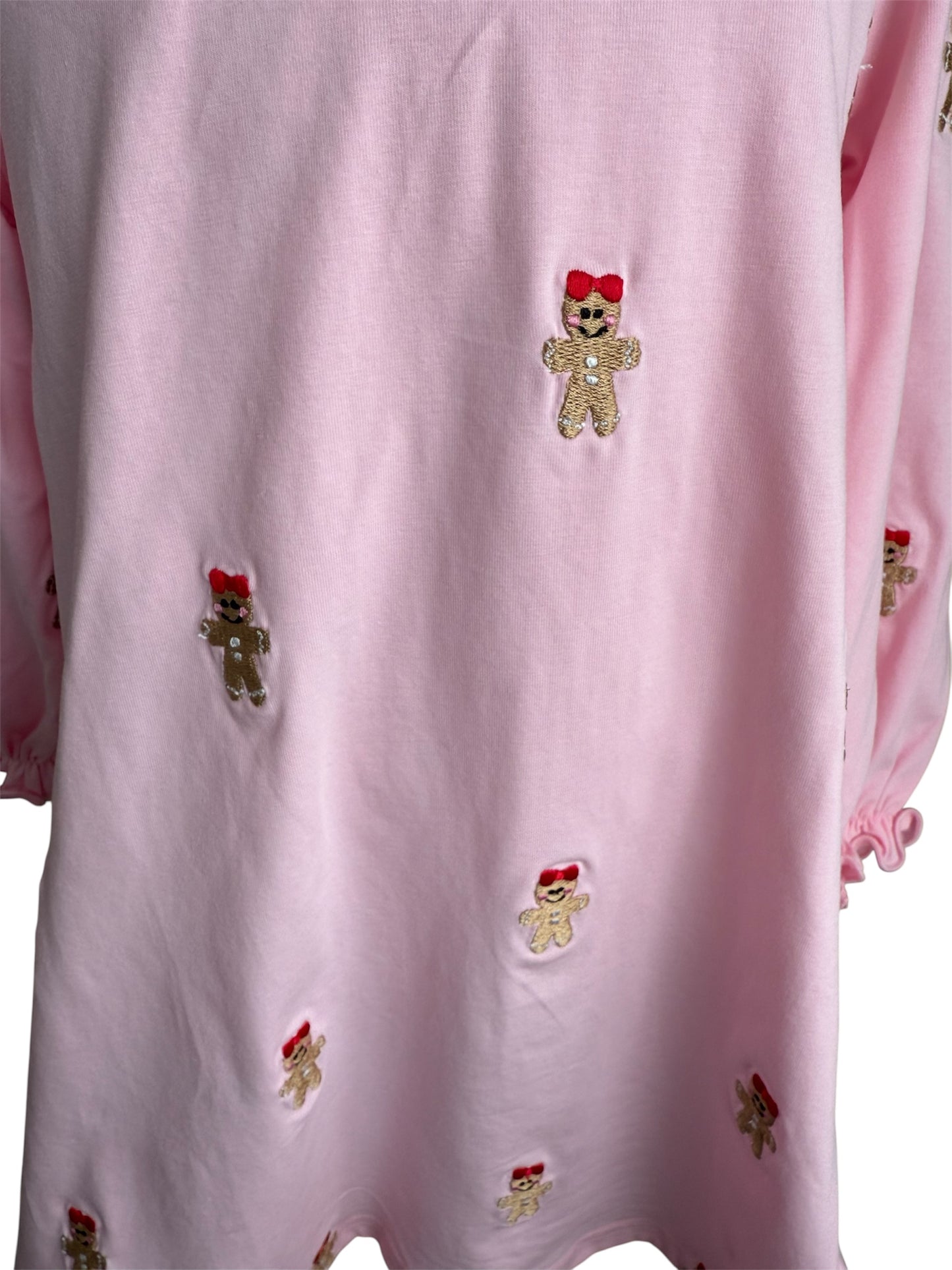 Girls Gingerbread Embroidered Dress | Holiday Outfit | Matching Sister Bubble Available