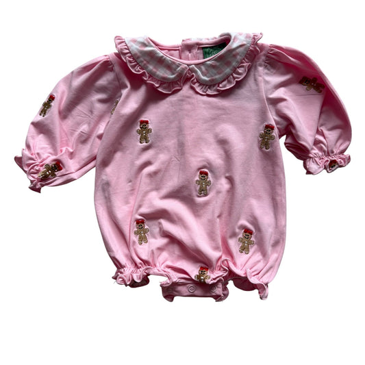 Girls Gingerbread Embroidered Bubble | Holiday Outfit | Matching Sister Dress Available
