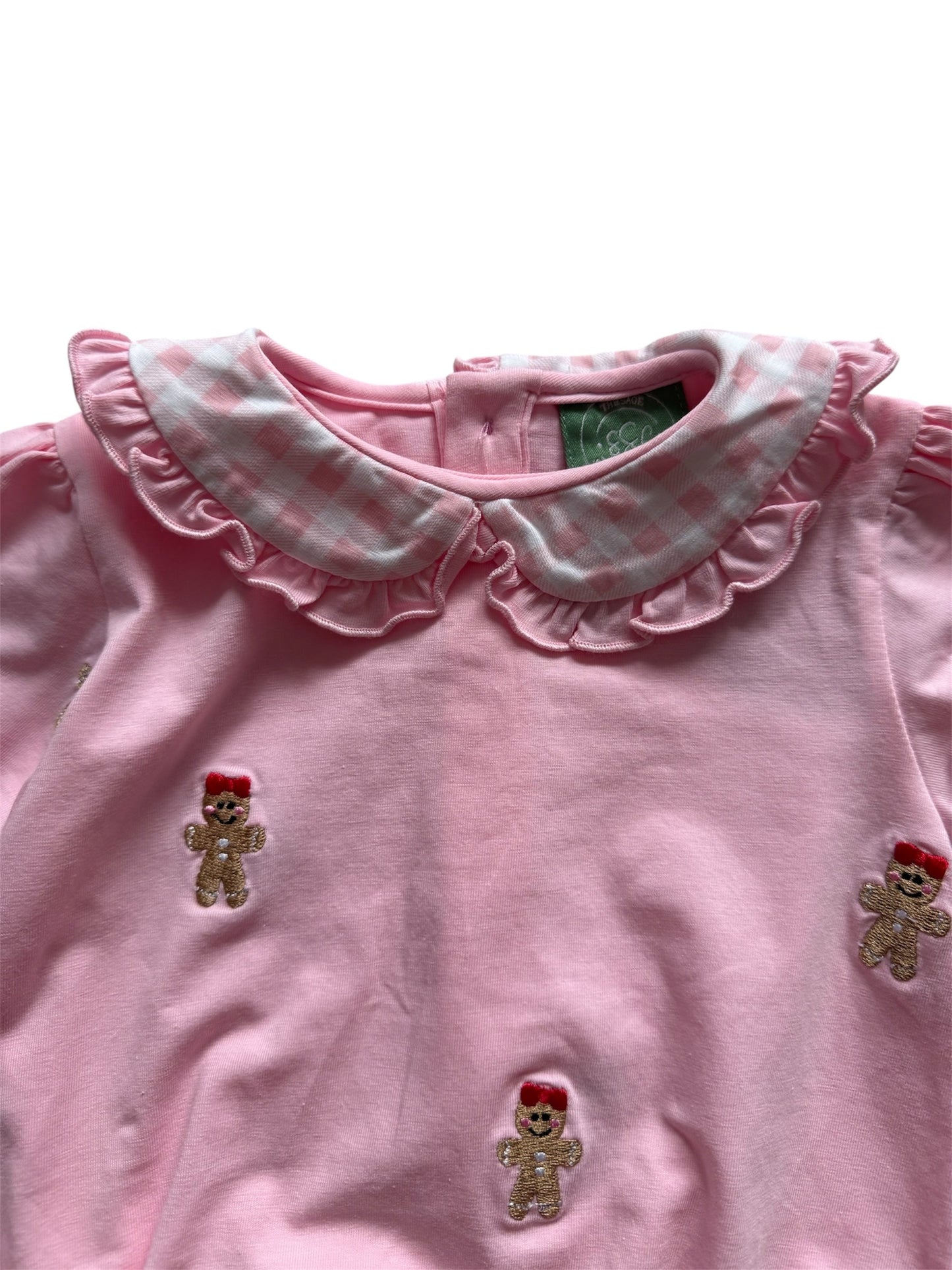 Girls Gingerbread Embroidered Bubble | Holiday Outfit | Matching Sister Dress Available