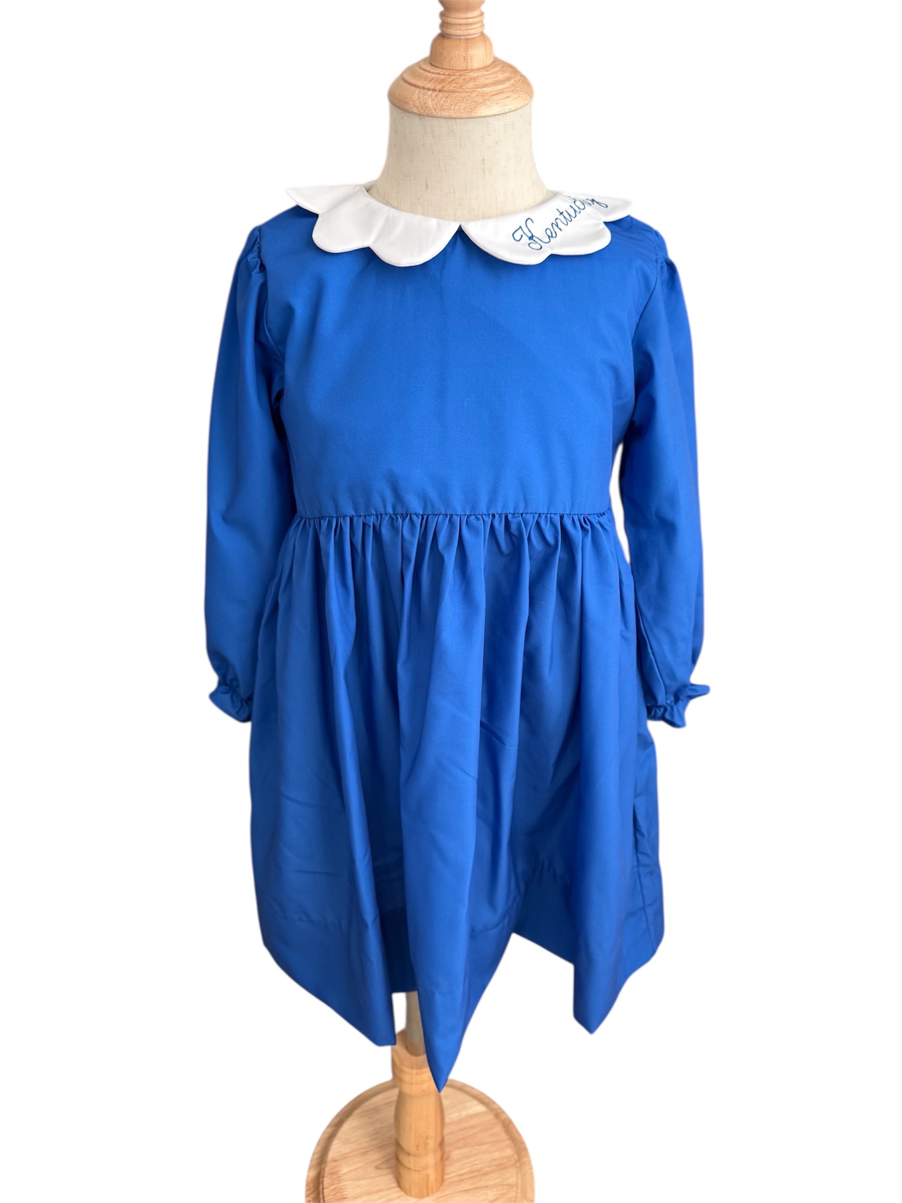 Kentucky Blue Embroidered Girls Dress for Game Day 6T