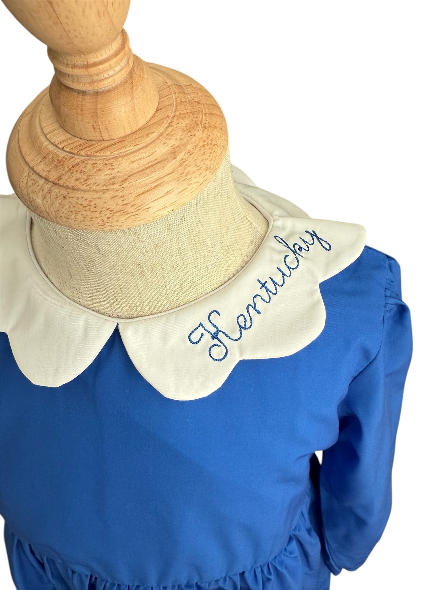Kentucky Blue Embroidered Girls Dress for Game Day