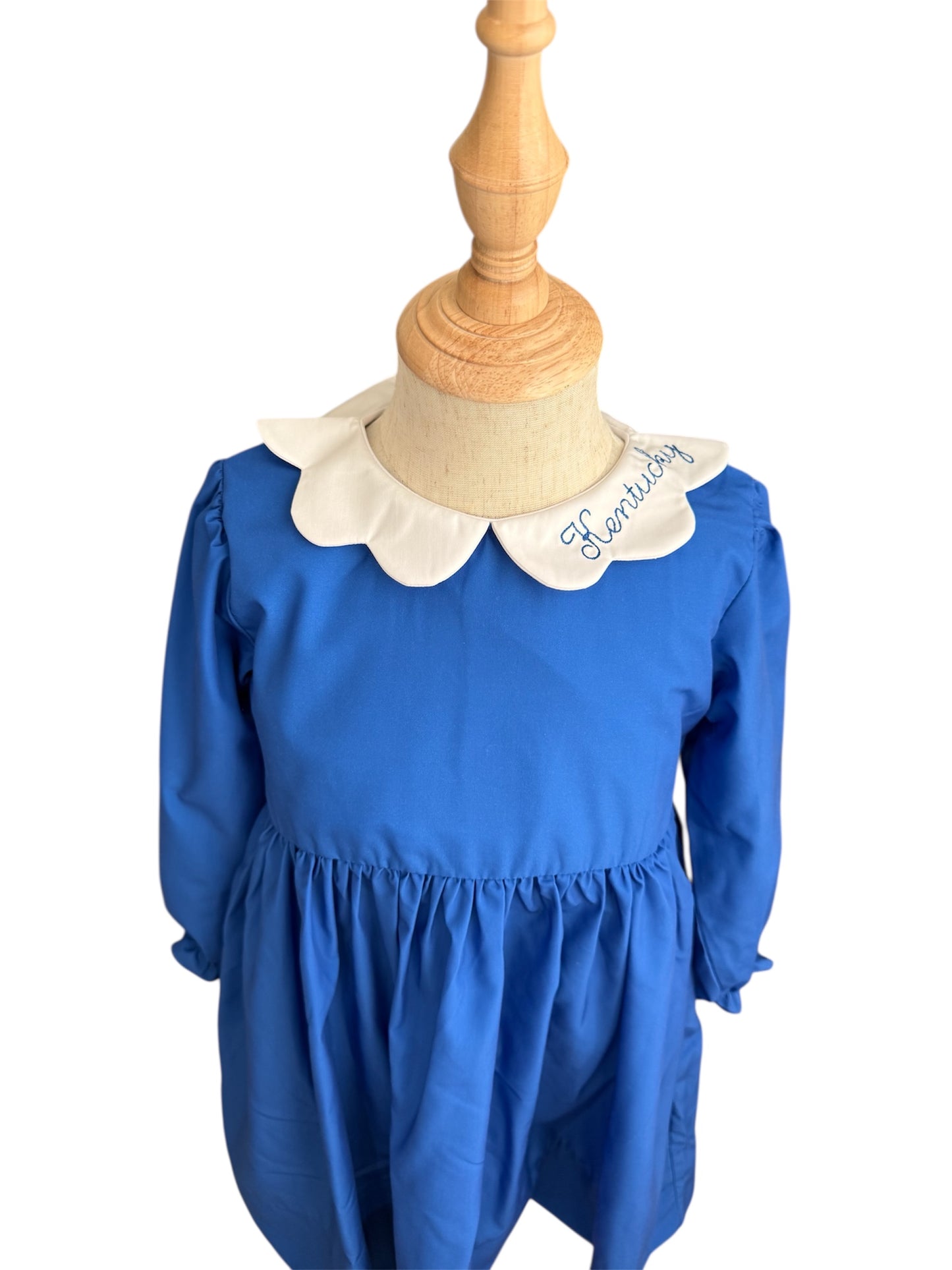 Kentucky Blue Embroidered Girls Dress for Game Day