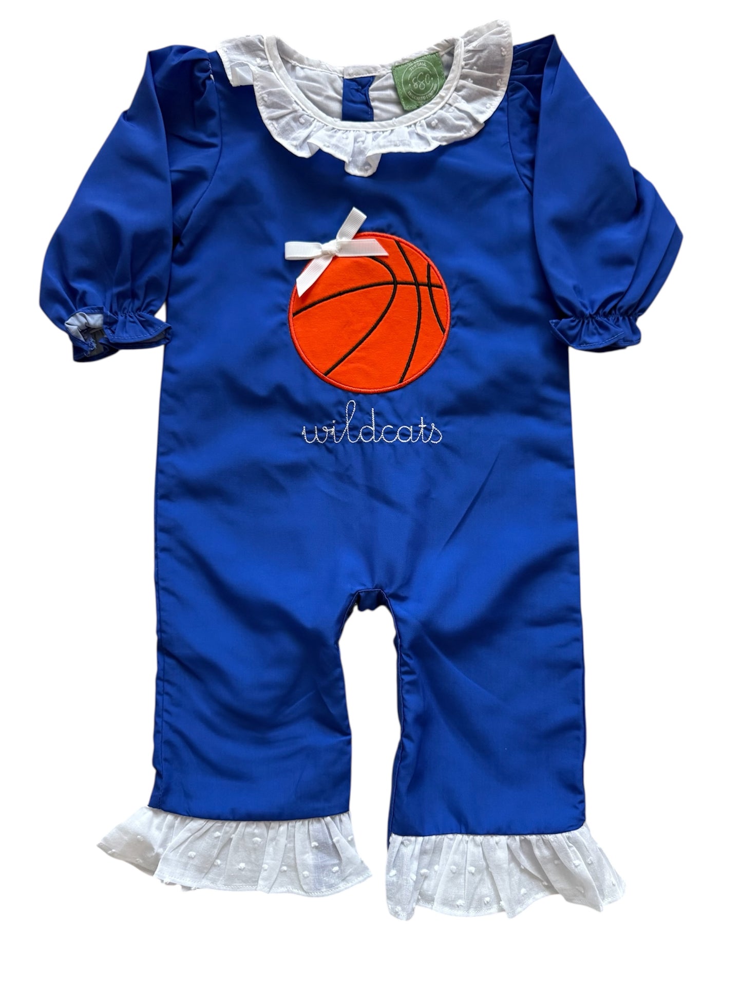 Kentucky Blue Girls Applique Basketball Romper