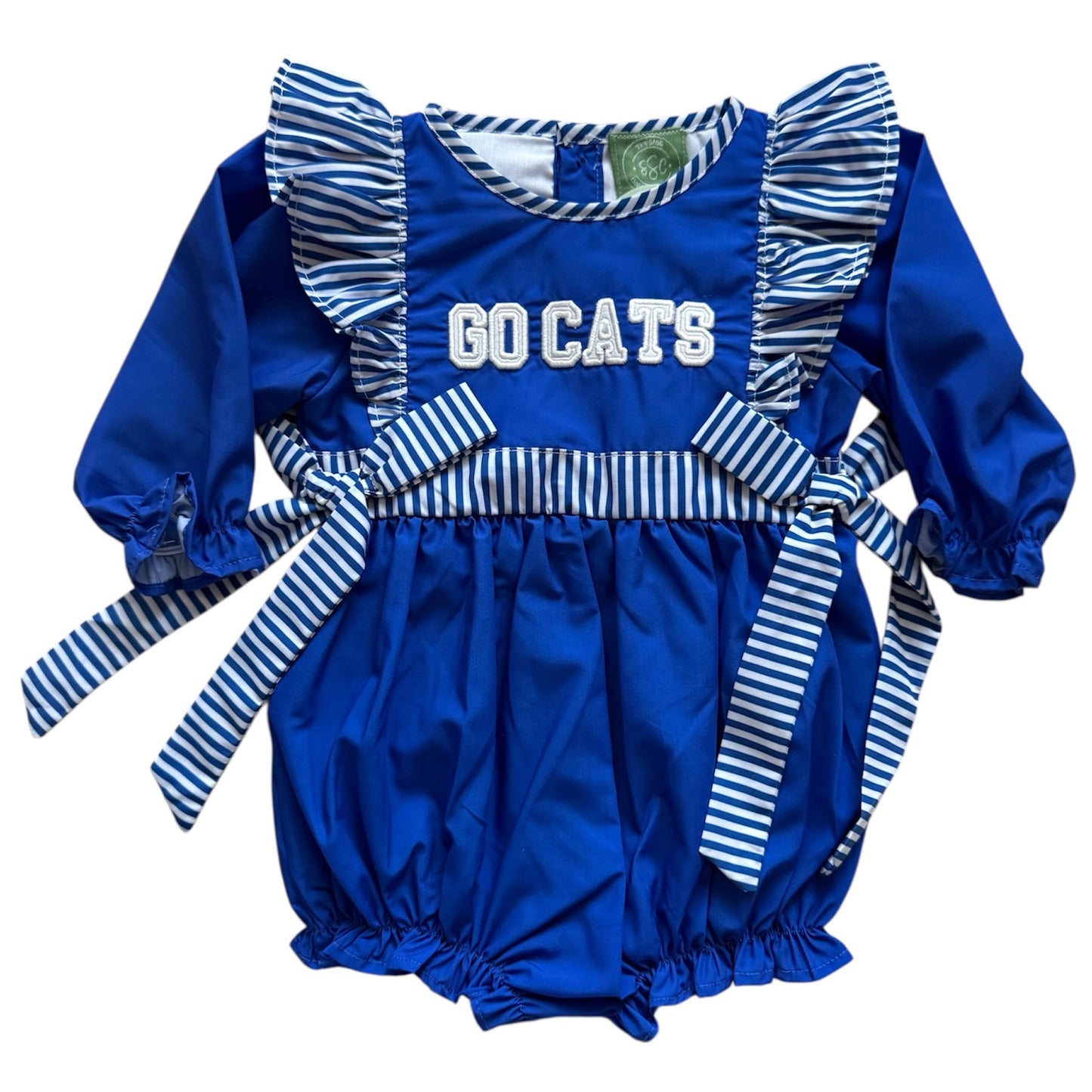 Girls Kentucky Blue Applique “Go Cats” Bubble