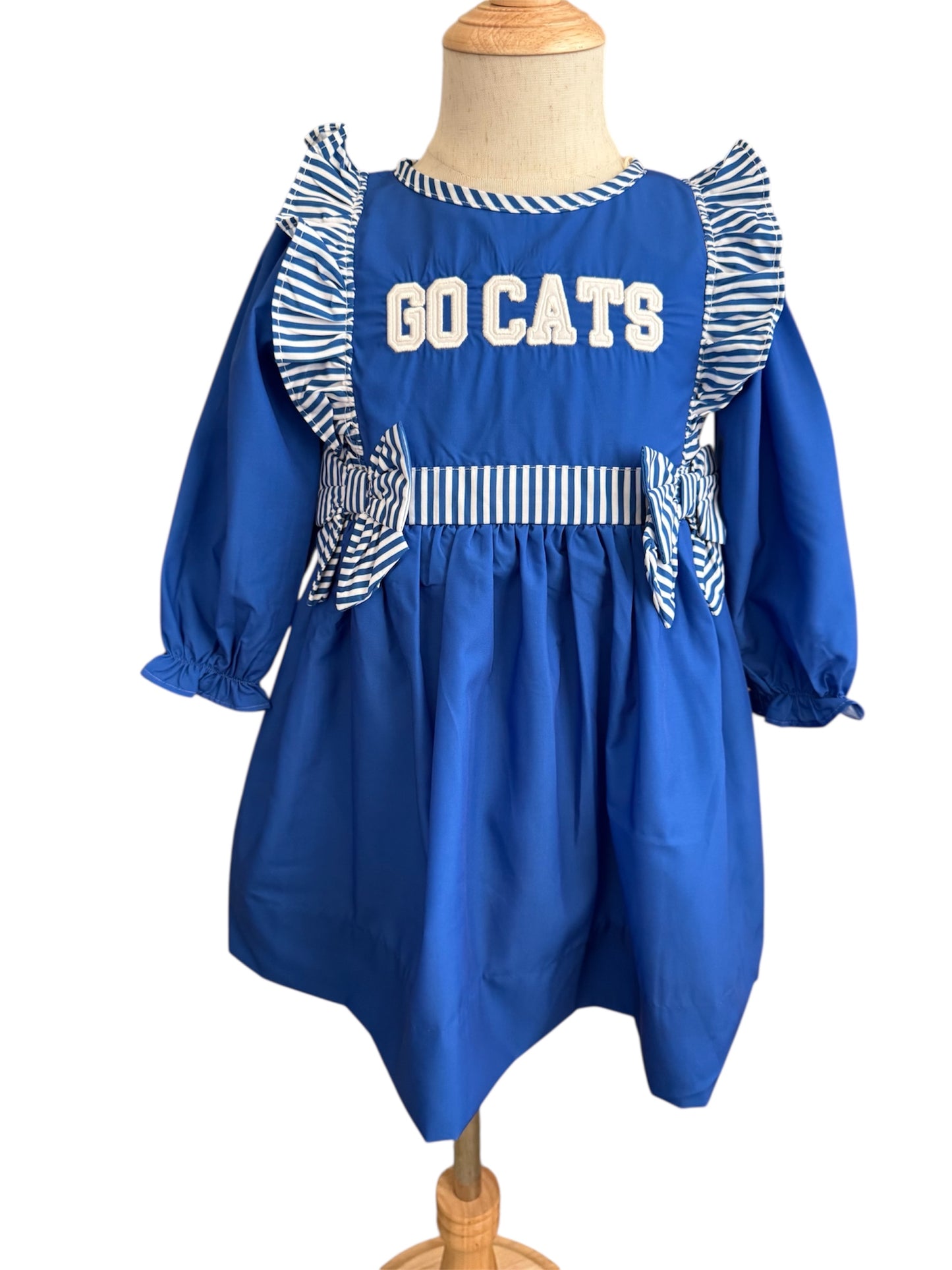 Girls Kentucky Blue Applique “Go Cats” Dress