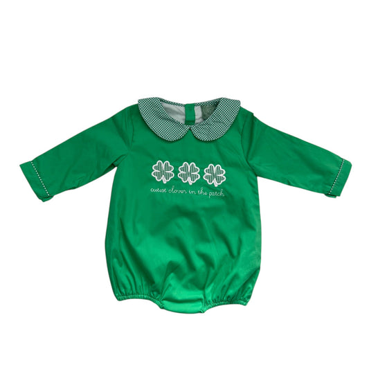 St. Patrick’s Day Cutest Clover Boys Appliqué Bubble Romper