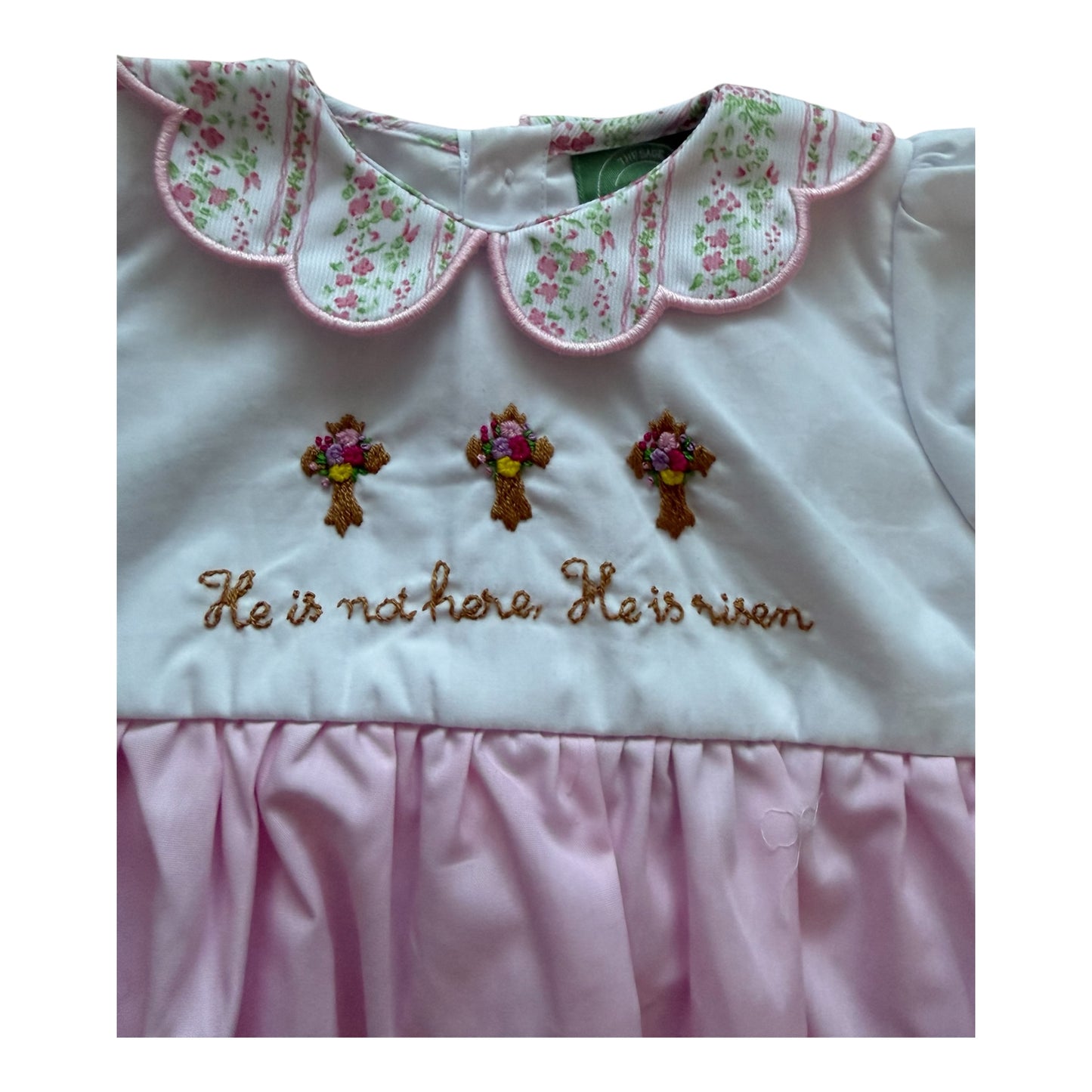 “He Is Not Here, He Is Risen” Floral Easter Bubble