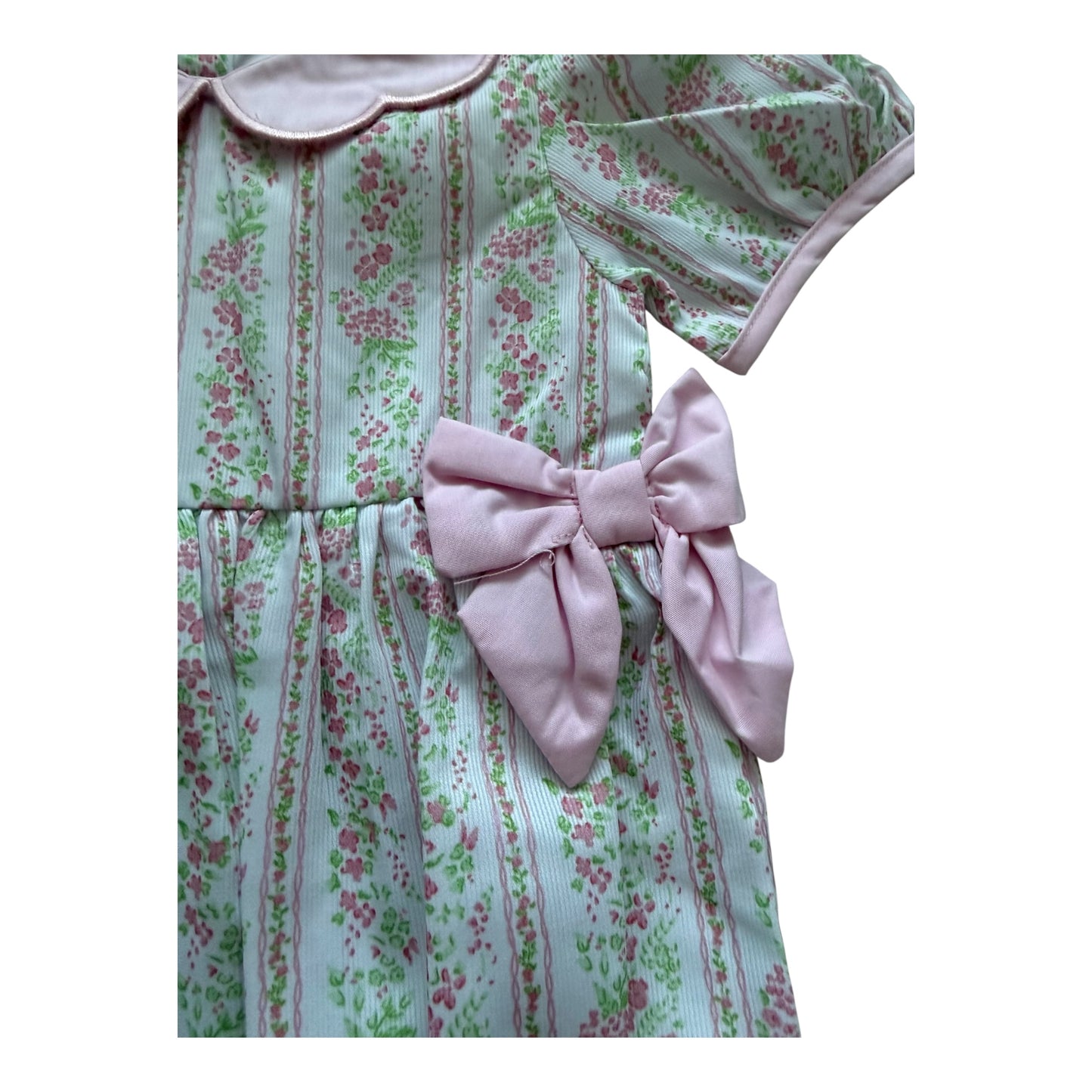 Girls Floral Bubble with Scalloped Collar