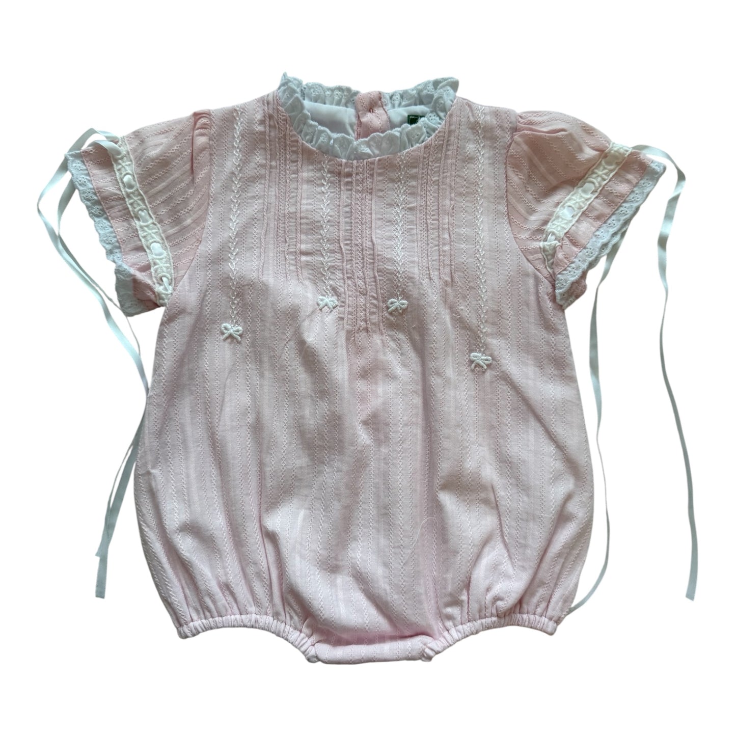 Baby & Toddler Pink Heirloom Bubble with Embroidered Bows