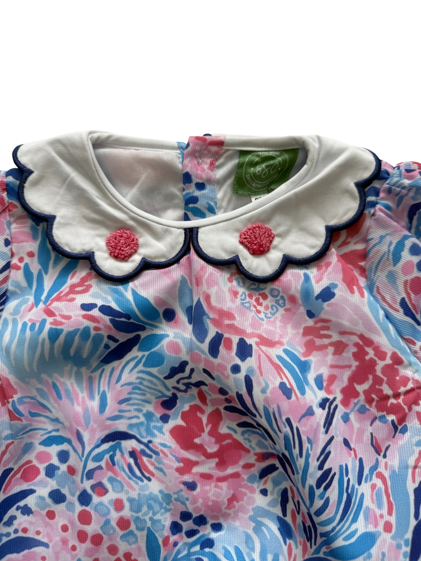 Bright Coastal Floral Bubble – French Knot Shell Bubble for Baby Girls |  Sister Match
