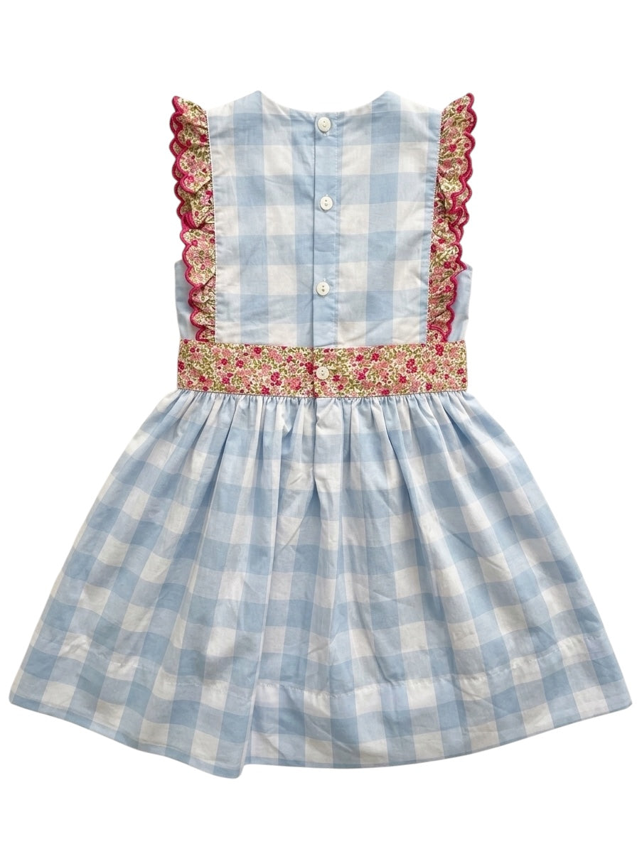 French Knot Horse Racing Dress | Blue Gingham Derby Dress for Girls